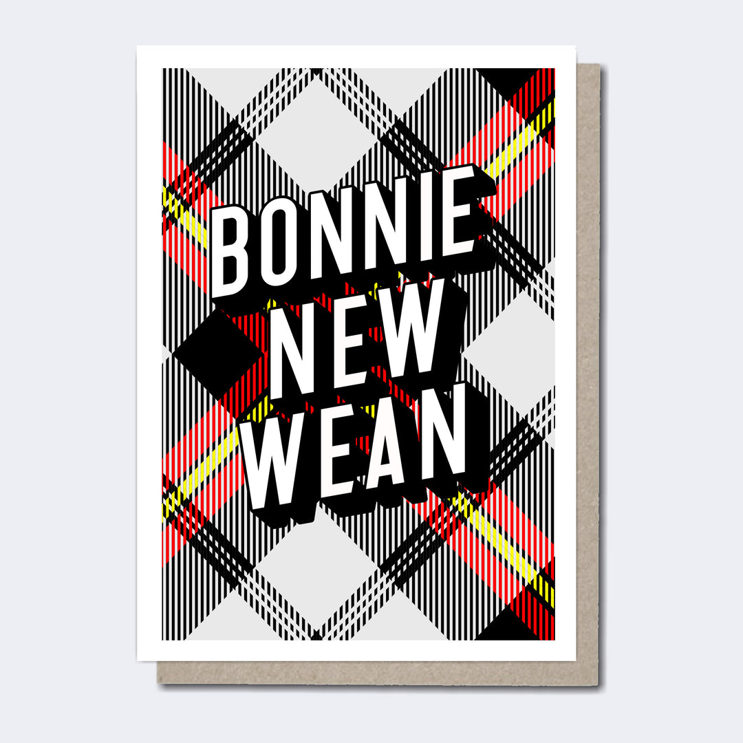 Scottish New Baby Card, Scottish baby card, Tartan Card, Scottish cards, Made in Scotland, Recycled Greeting Cards,