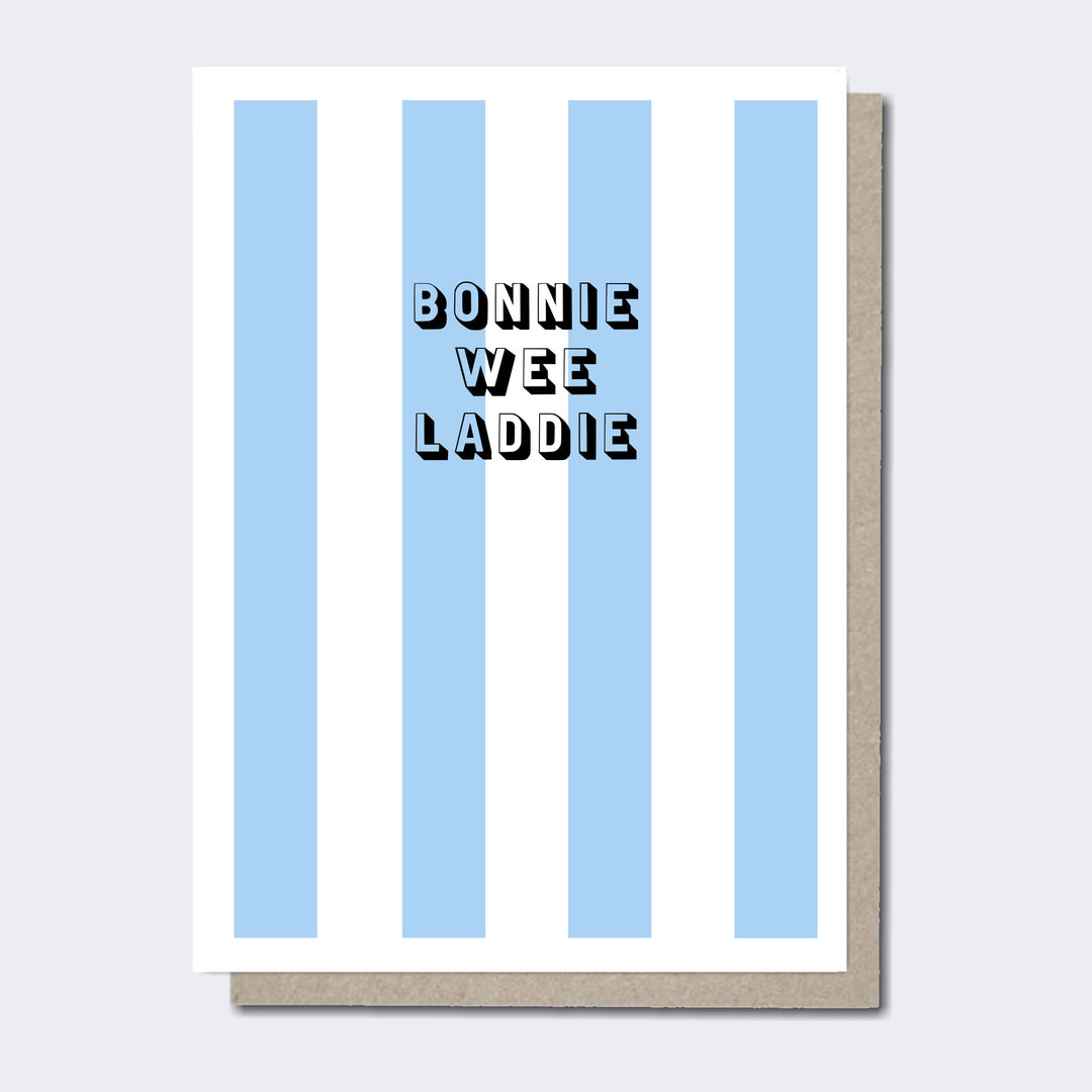 Modern Scottish Cards, Bonnie Wee Laddie, Scottish New Baby Card, Bonnie Wee Laddie