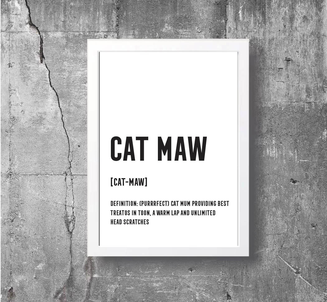 CAT MUM PRINT, Funny Scottish gifts for cat lovers, Scottish Prints, Cat Mum