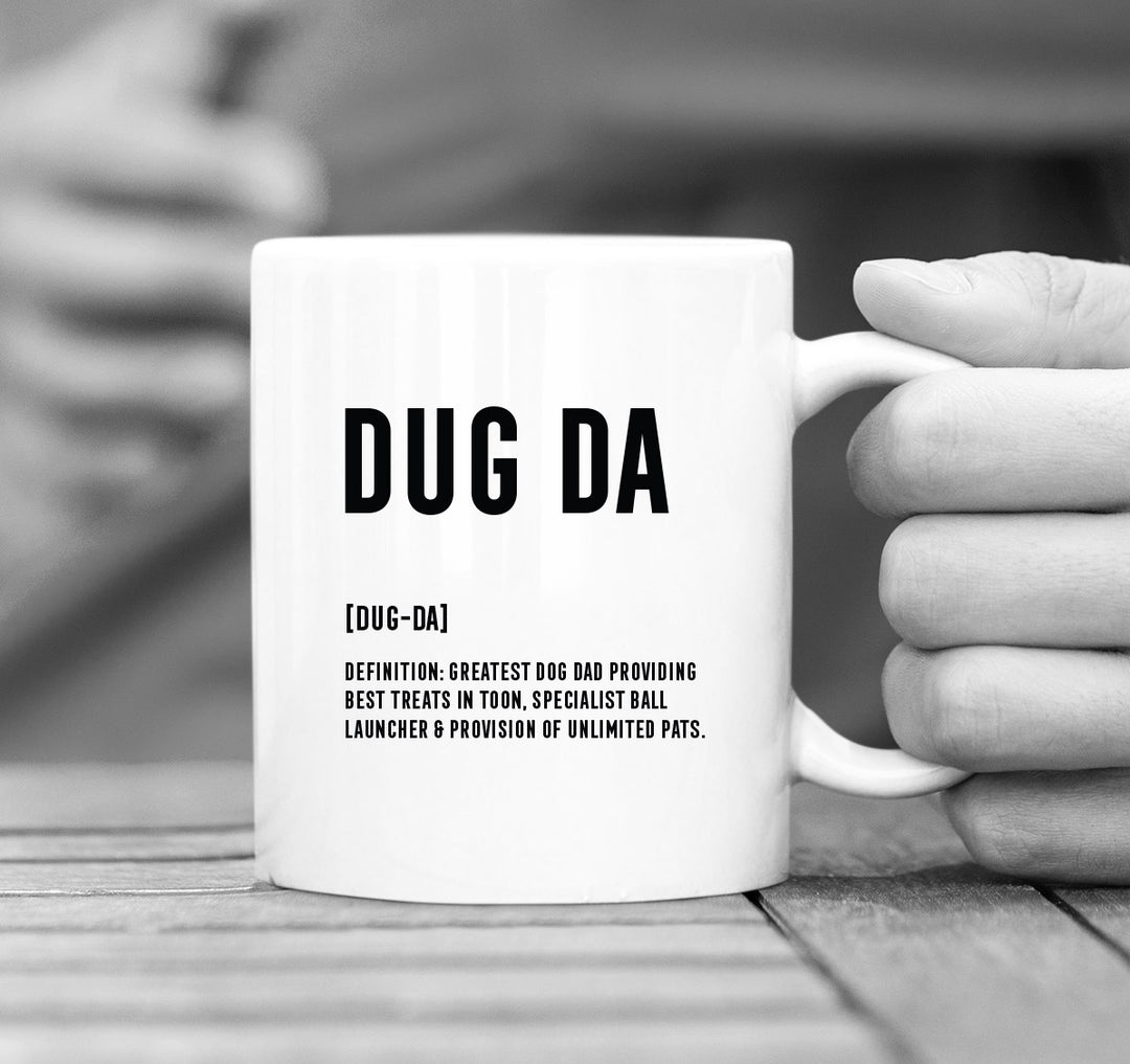 DUG DA DEFINITION, SCOTTISH DOG MUG, Scottish Gifts, Scottish Gifts Glasgow, Unusual Scottish Gifts, Unique Scottish Gifts, Scottish Glasgow gifts, secret Santa gifts, Christmas Gifts ideas, Made in Scotland, Scottish Coasters, Funny Scottish Gifts, Scottish Mugs, Made in Scotland, Funny Scottish Gifts, Modern Scottish Gifts, Scottish Father's Day Gifts