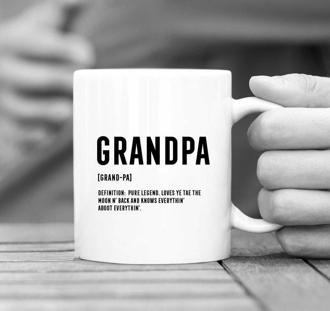 Grandpa Definition Mug, Scottish mug for grandpa, Scottish Gifts, Scottish Gifts Glasgow, Unusual Scottish Gifts, Unique Scottish Gifts, Scottish Glasgow gifts, secret Santa gifts, Christmas Gifts ideas, Made in Scotland