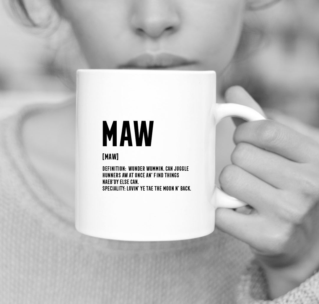 Scottish Mother's Day  Gifts, Funny Scottish Mugs, Scottish Gifts, Scottish Gifts Glasgow, Unusual Scottish Gifts, Unique Scottish Gifts, Scottish Glasgow gifts, secret Santa gifts, Christmas Gifts ideas, Made in Scotland, Scottish Coasters, Funny Scottish Gifts, Maw Definition Mug