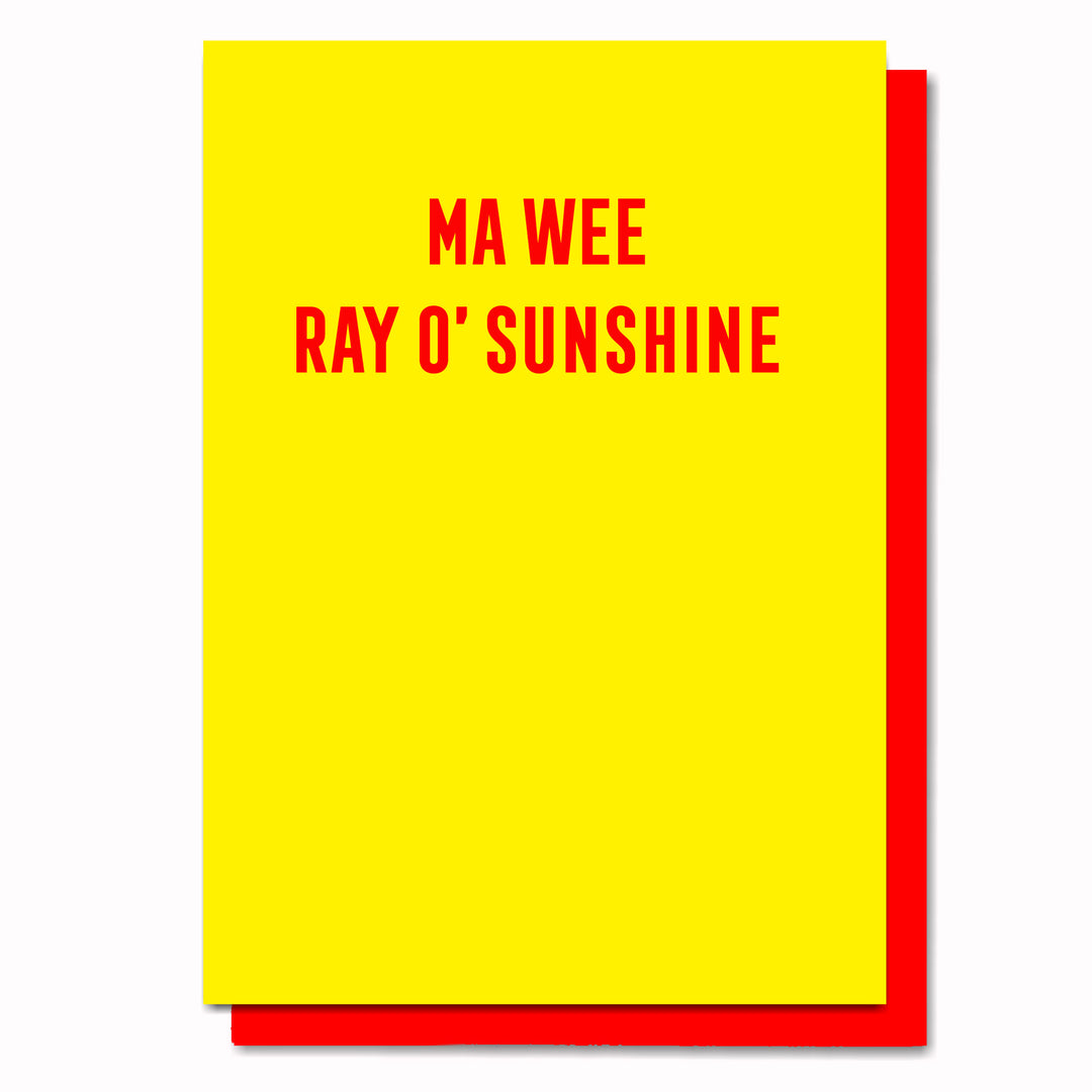 'MA WEE RAY O' SUNSHINE' SCOTTISH CARD