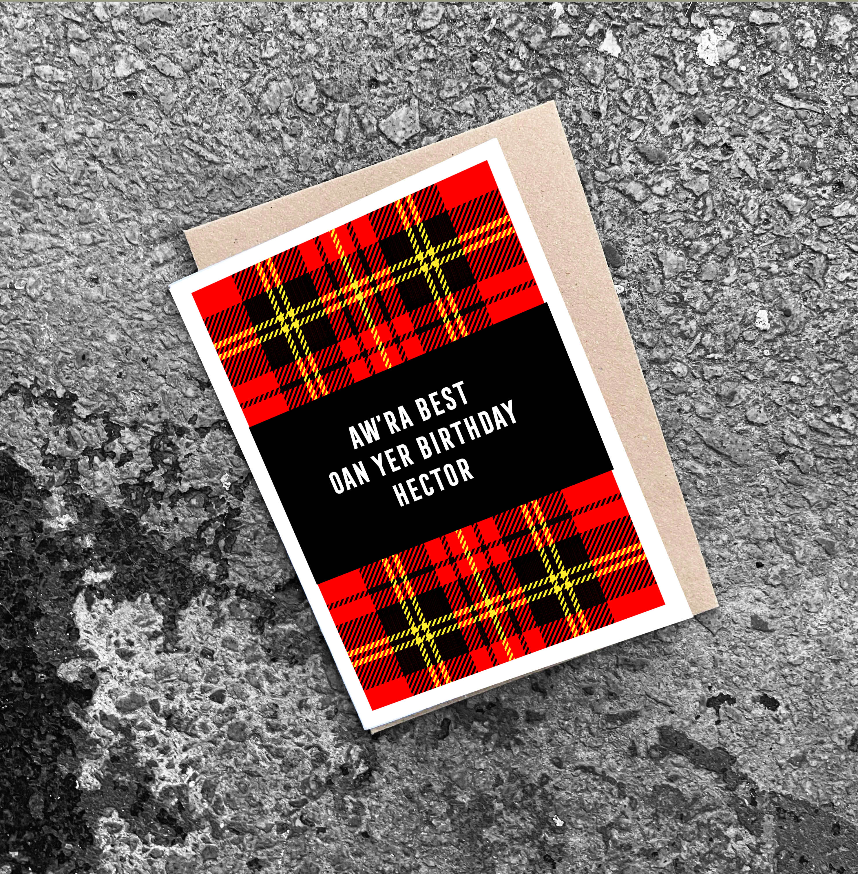 personalised Scottish Birthday Card, personalised tartan card