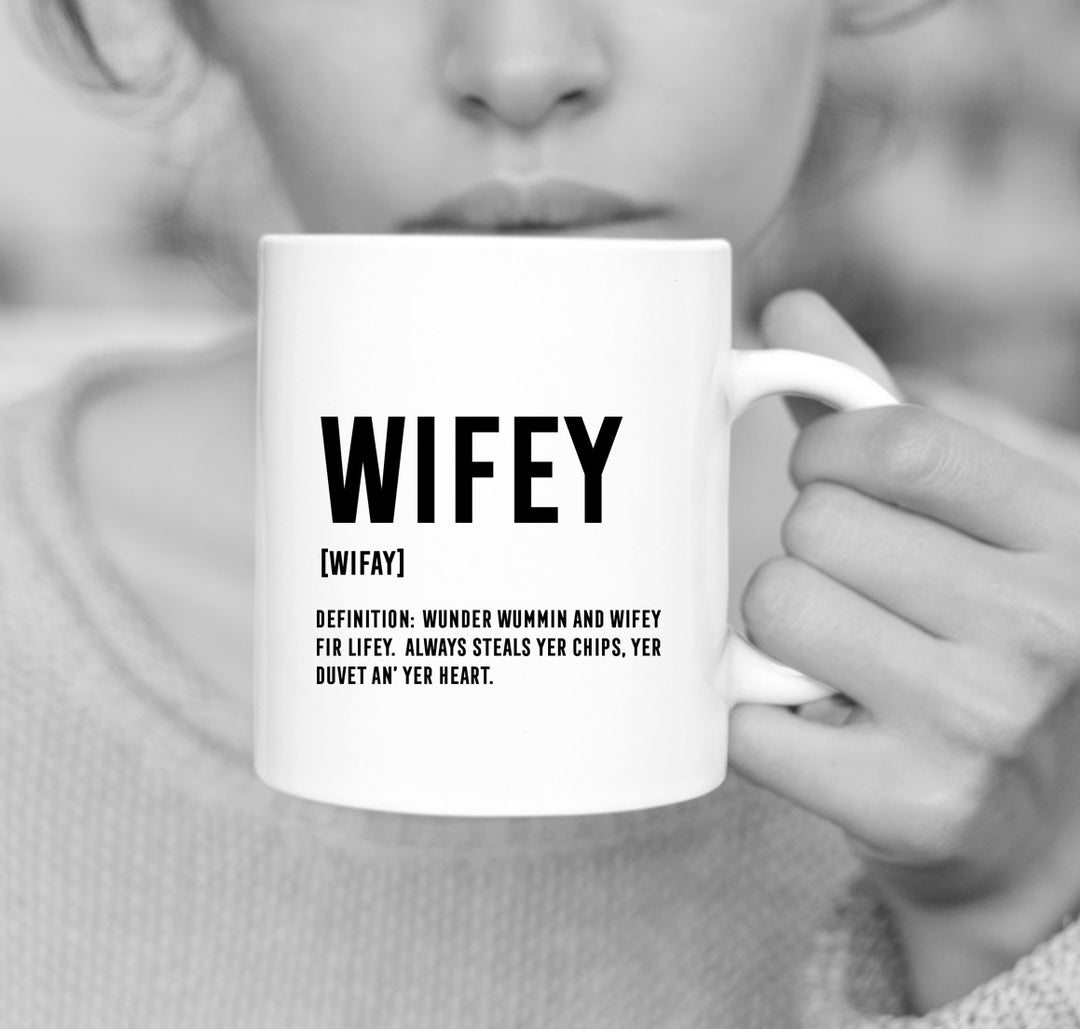 Wifey Definition, Scottish Wife, Scottish Coaster, Modern Scottish Gifts Glasgow, Unusual Scottish Gifts, Unique Scottish Gifts, Scottish Mugs for her