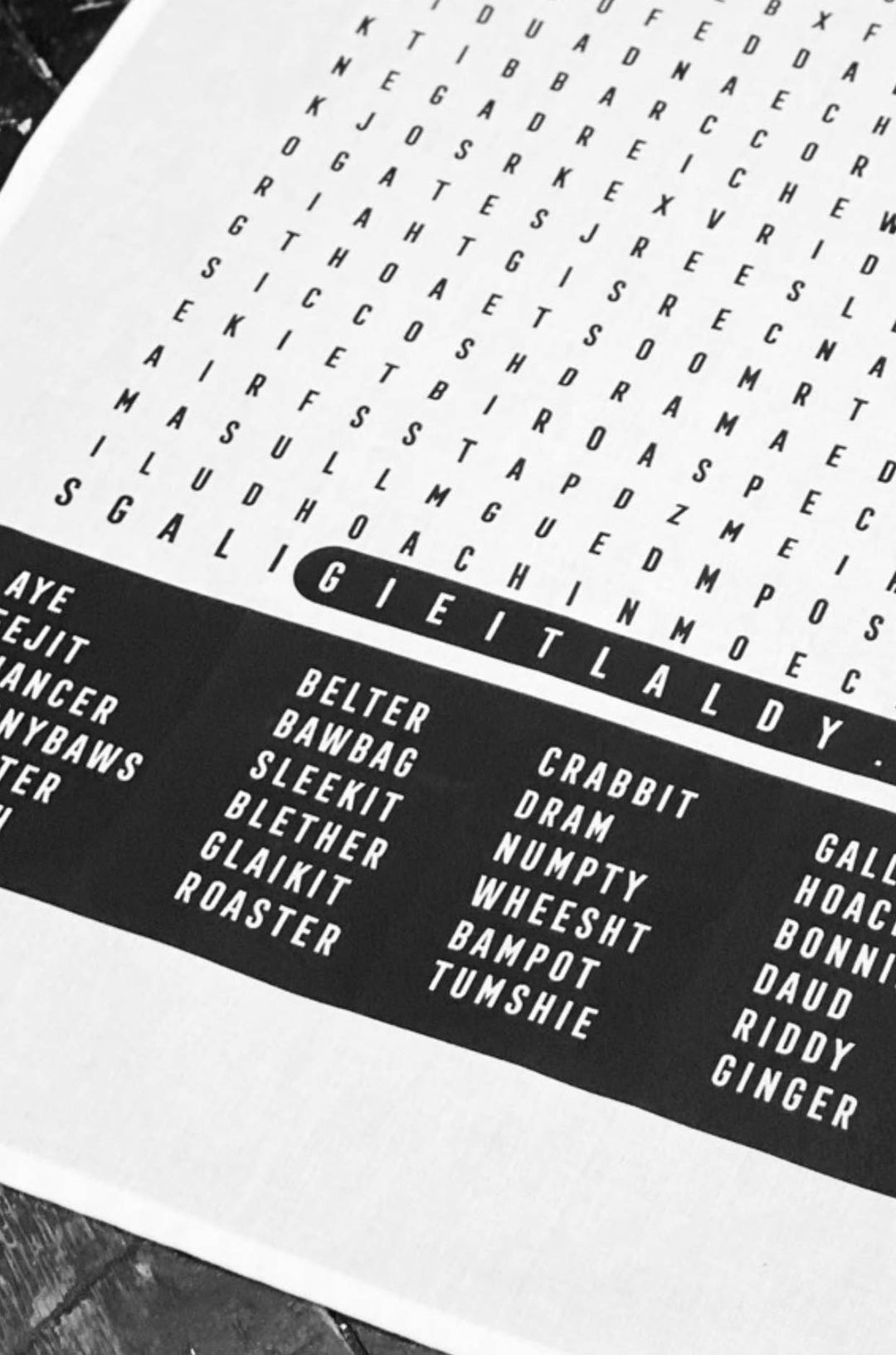 WORD SEARCH TEA-TOWEL